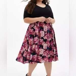 Floral Black and Pink Dress